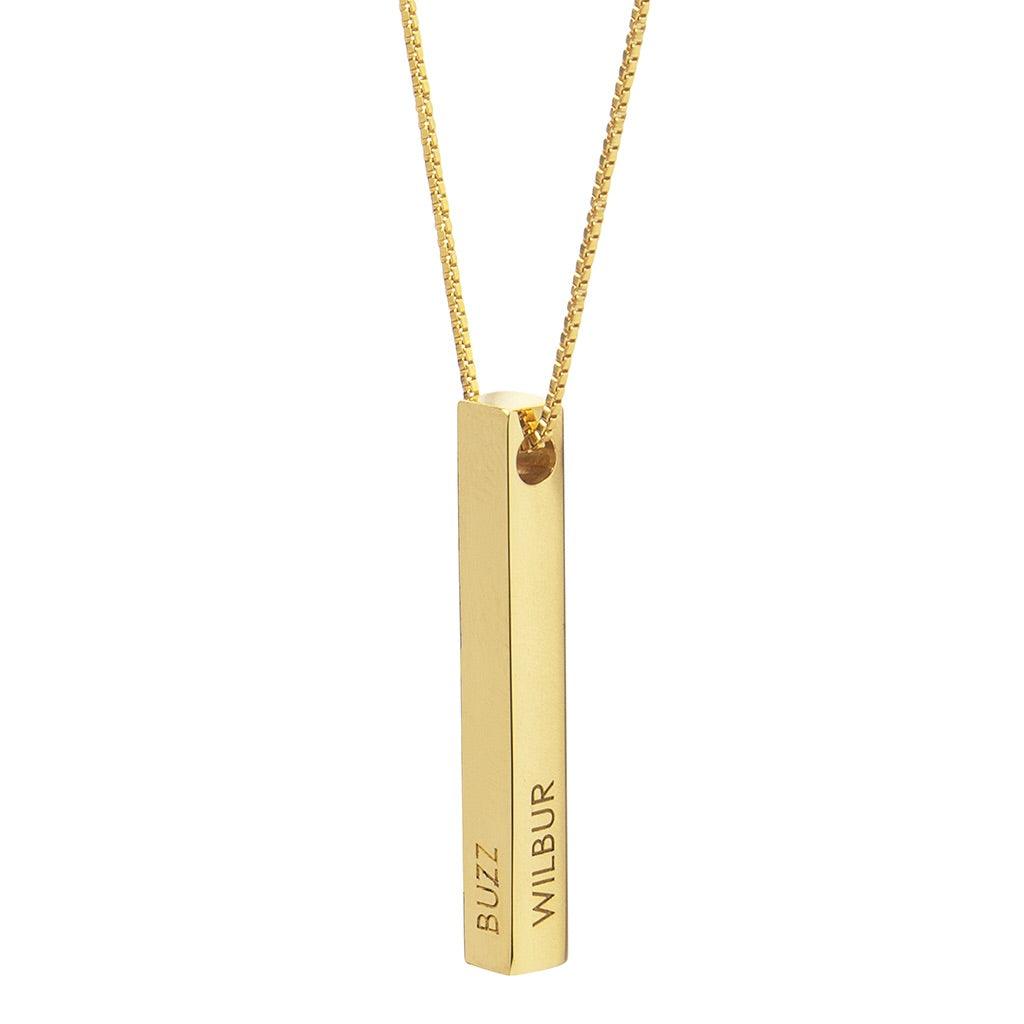 Personalised Vertical Bar Necklace - Anna Lou of London
