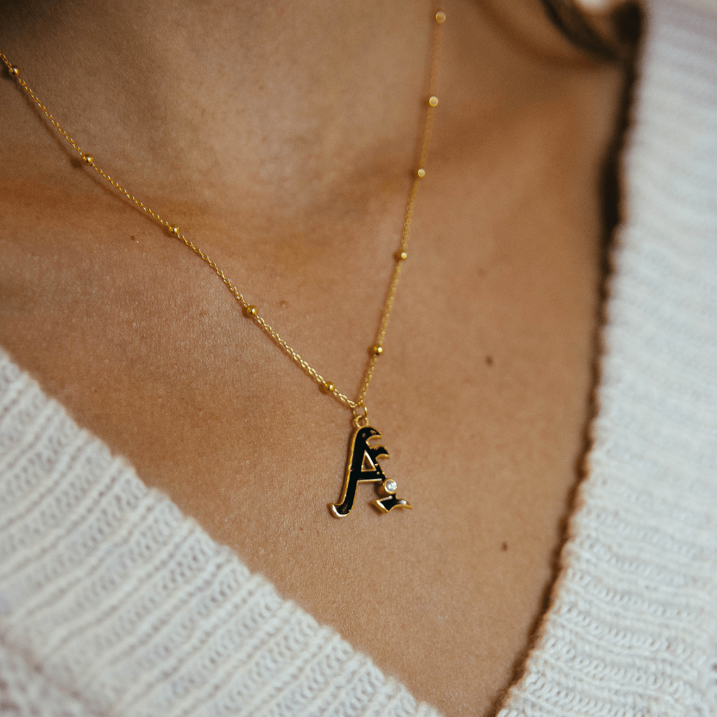 Dora Enamel Initial Necklace - Anna Lou of London