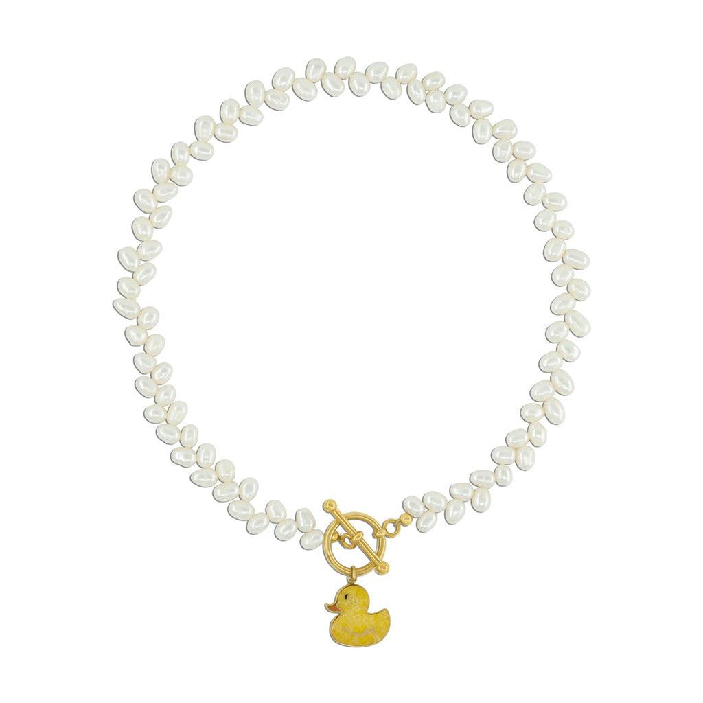 Pearl Gemstone Duck Necklace - Anna Lou of London