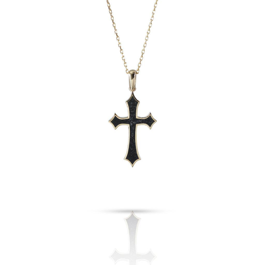 Onyx Cross Necklace - Anna Lou of London