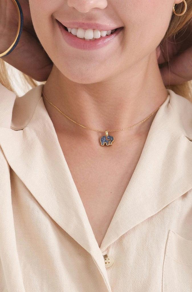 Elephant Gemstone Necklace - Anna Lou of London