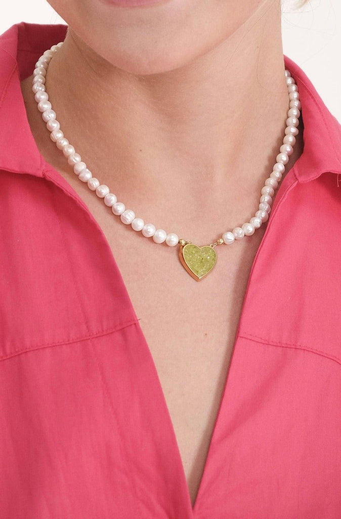 Heart Gemstone Necklace - Anna Lou of London