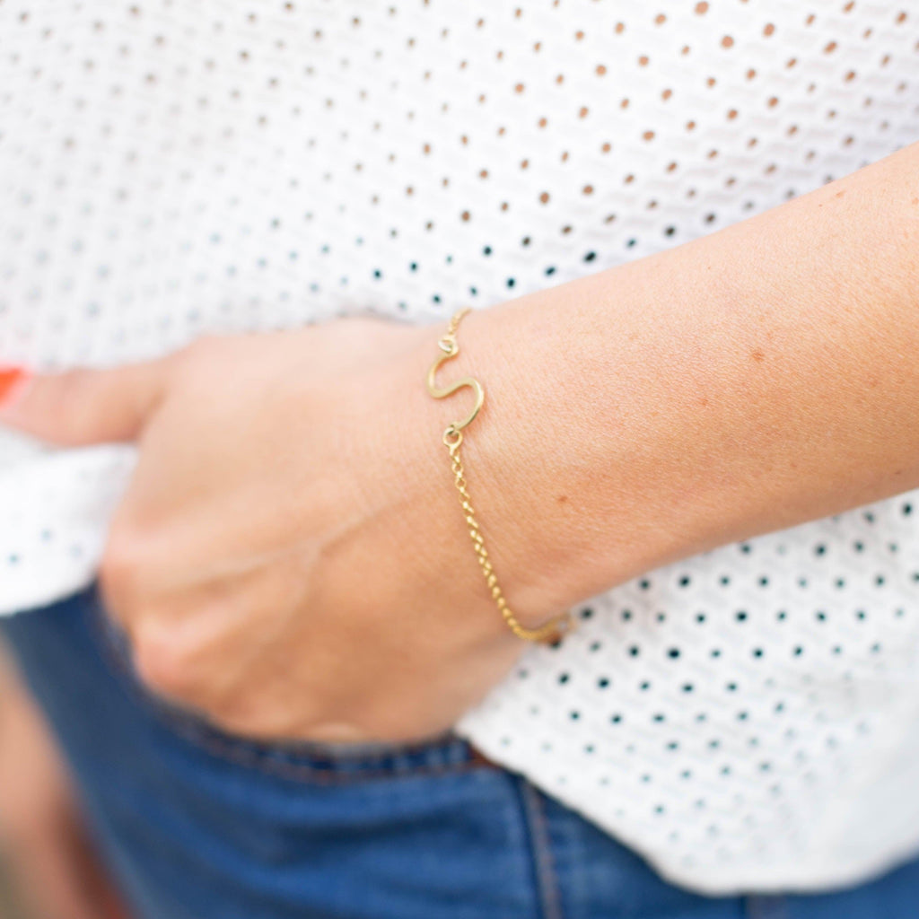 Initial Sideway Bracelet - Anna Lou of London