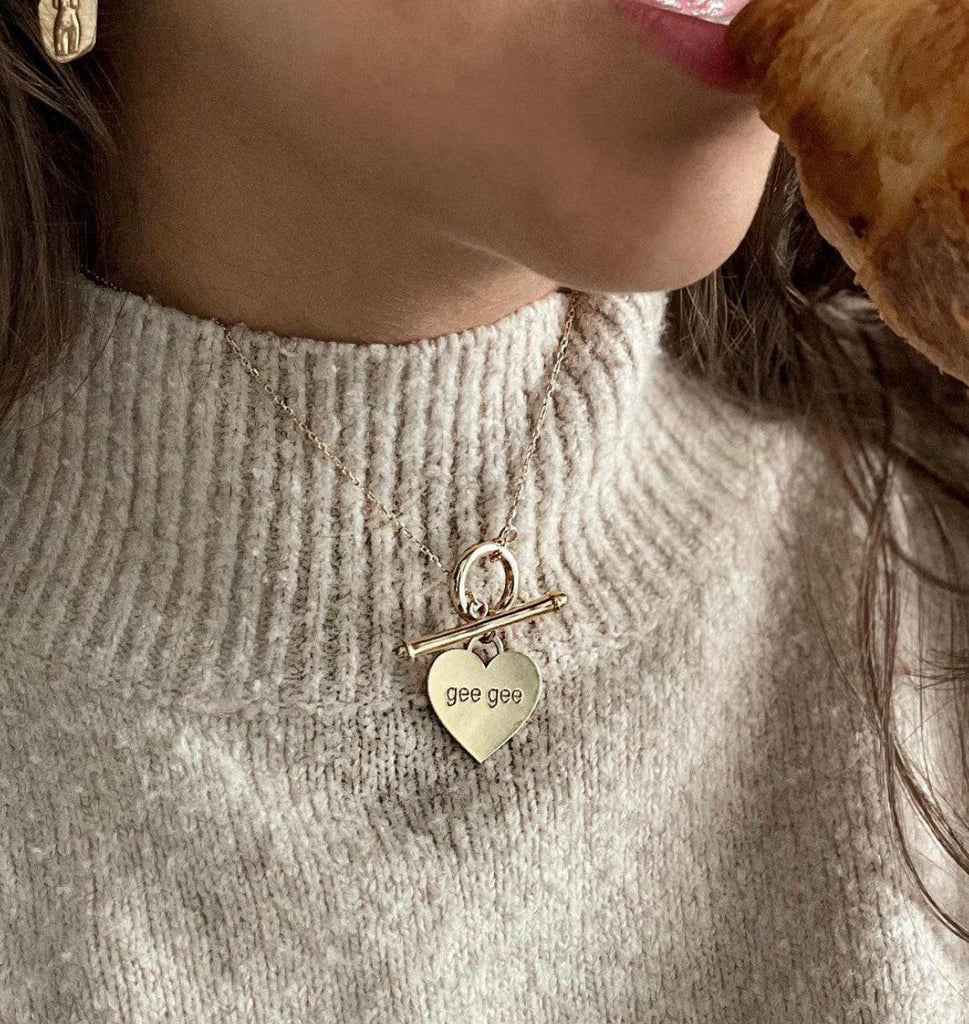 Ophelia Heart T Bar Necklace - Anna Lou of London