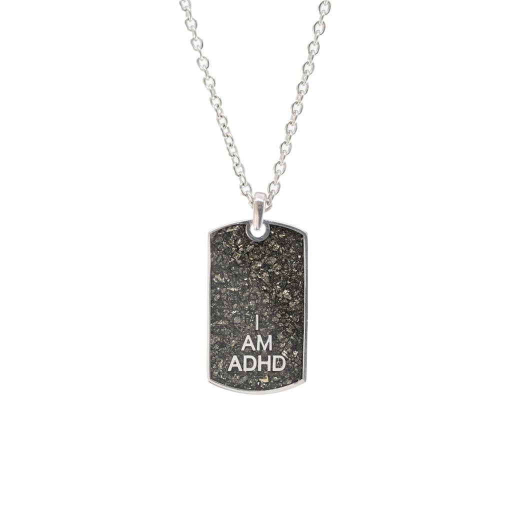 I am ADHD Gemstone Dog Tag Necklace - Anna Lou of London