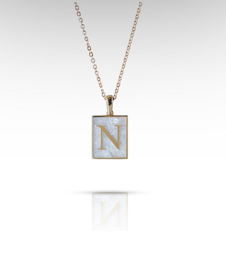 Alphabet Rectangle Gemstone Necklace - Anna Lou of London