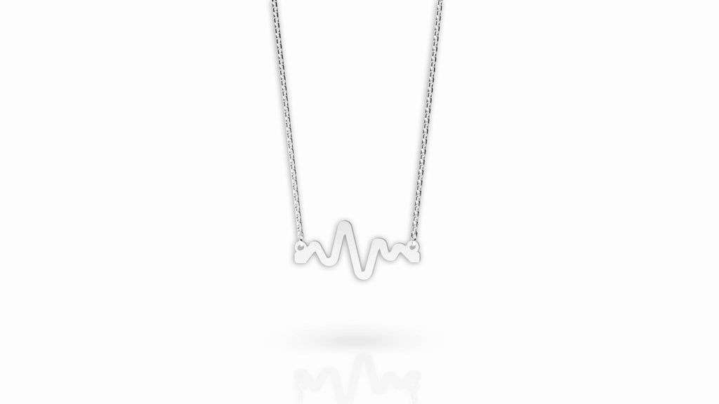 Silver Heartbeat Necklace - Anna Lou of London