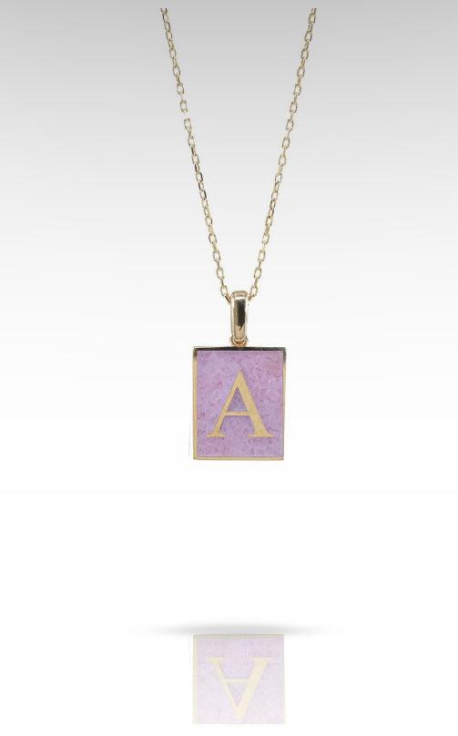 Alphabet Rectangle Gemstone Necklace - Anna Lou of London