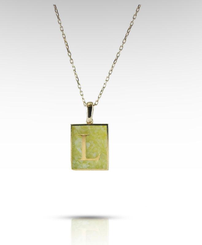 Alphabet Rectangle Gemstone Necklace - Anna Lou of London