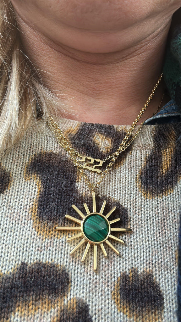 Malachite Sun Necklace - Anna Lou of London