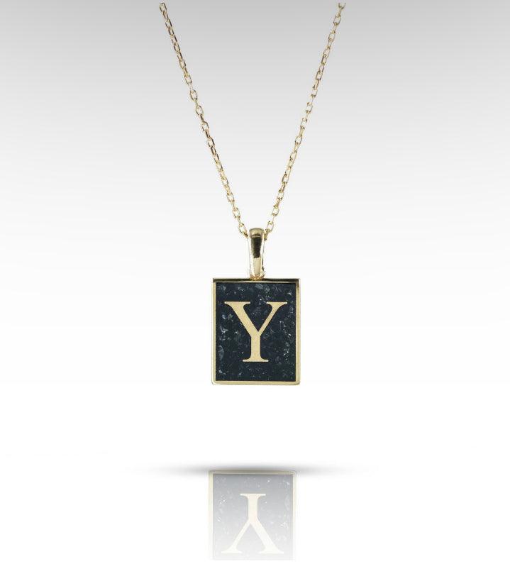 Alphabet Rectangle Gemstone Necklace - Anna Lou of London