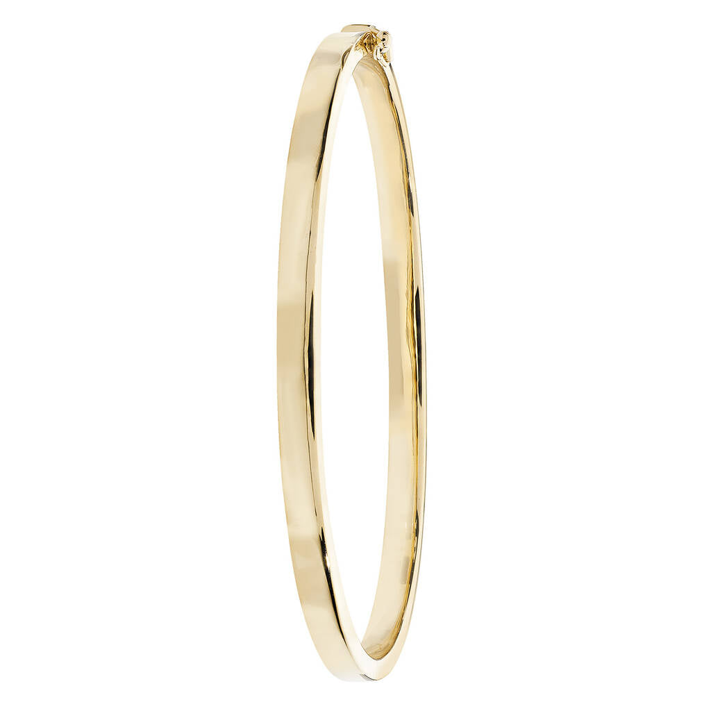 Plain Solid Gold Hinged Bangle Anna Lou of London