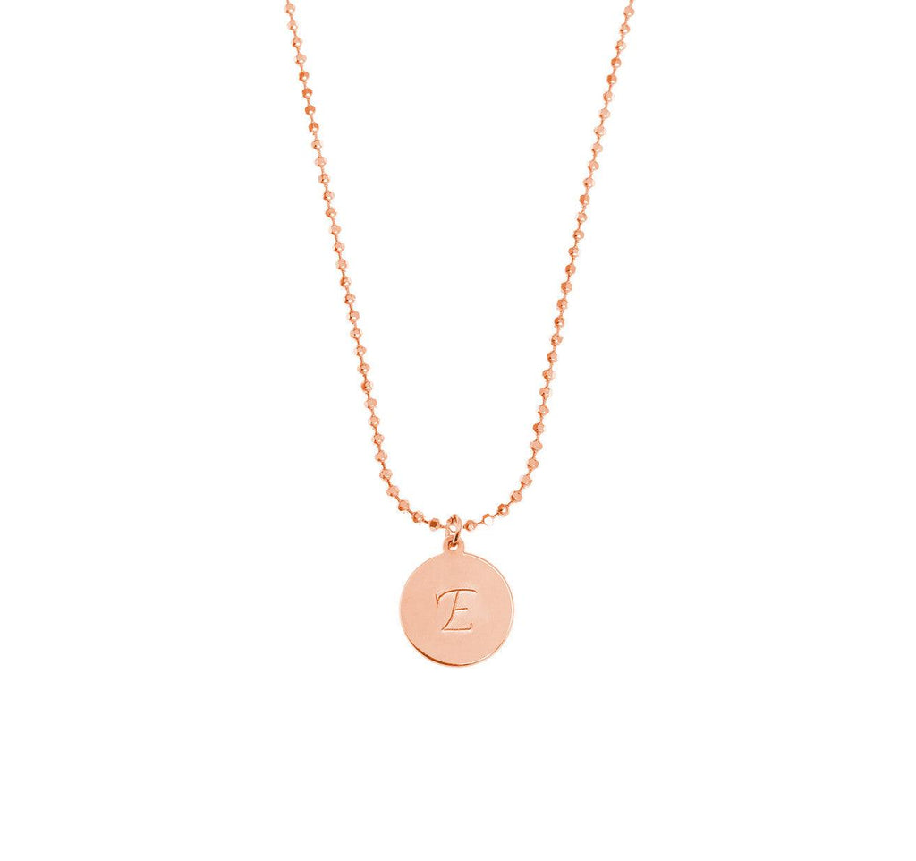 Unisex initial Disc Birthstone Charm Necklace - Anna Lou of London