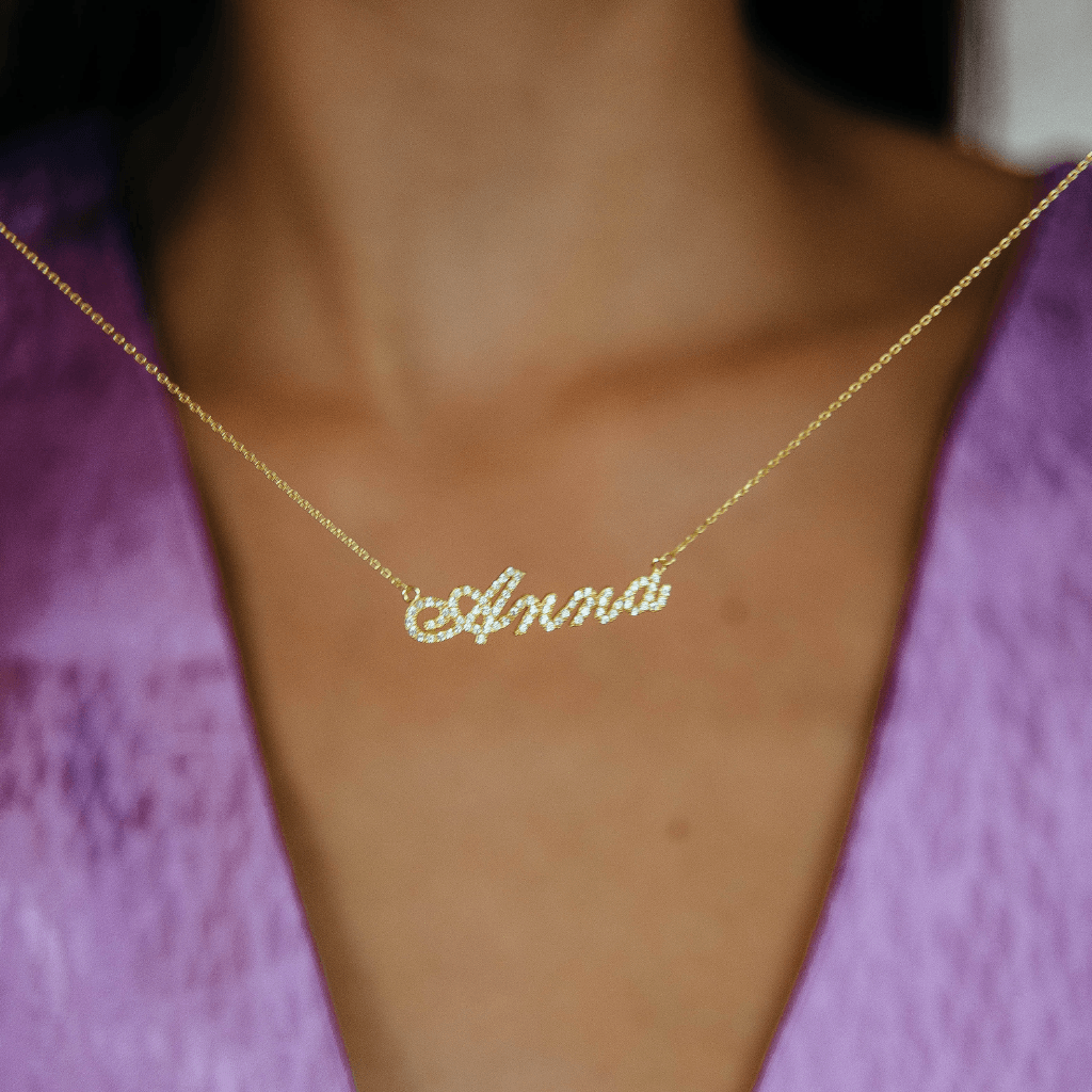 Cheap diamond name necklace online