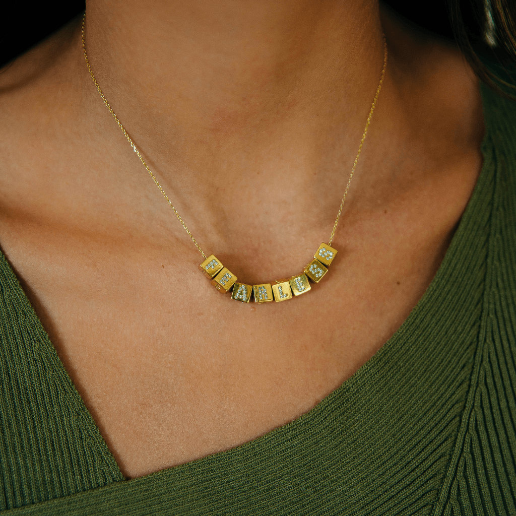 Crystal Cube Letter Necklace - Anna Lou of London