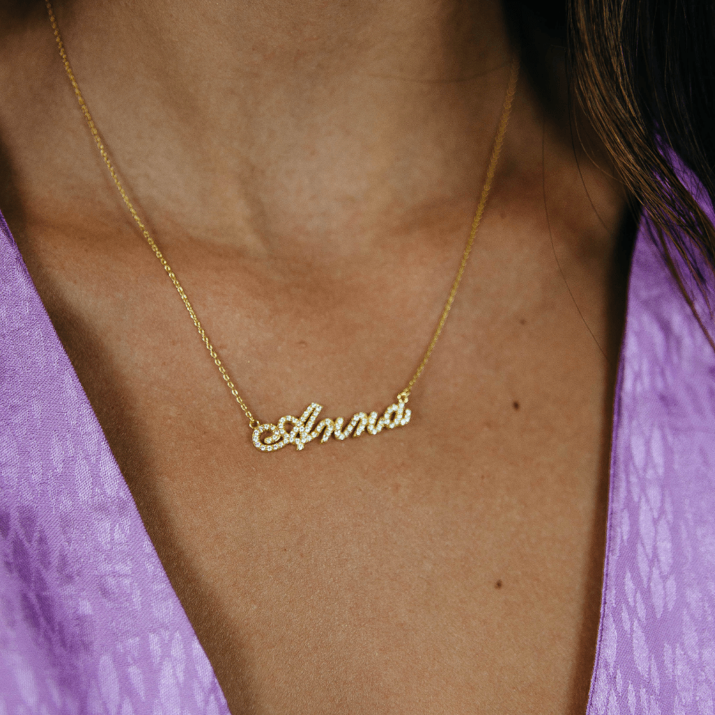 Diamond Name Necklace - Anna Lou of London