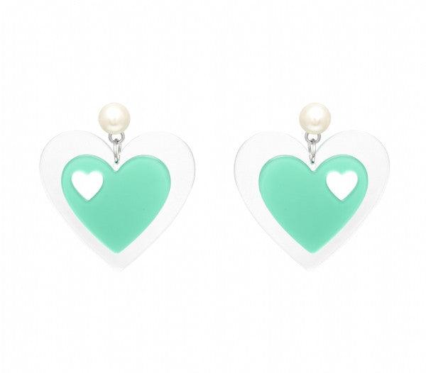 Translucent Heart Earrings - Anna Lou of London