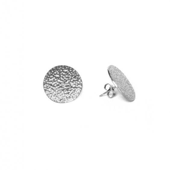 Hammered Disc Stud Earrings