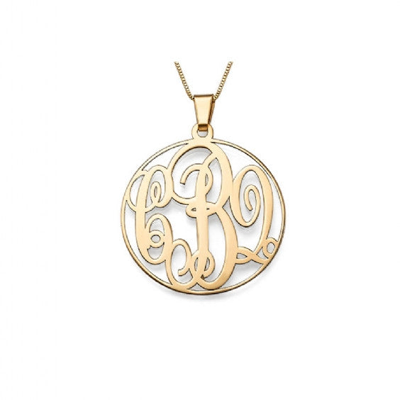 Solid Gold Monogram Necklace