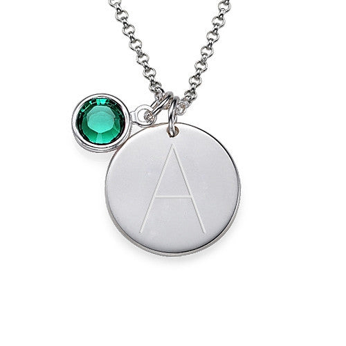 Initial Birthstone Necklace