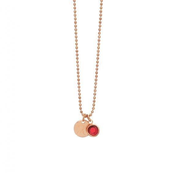 Unisex initial Disc Birthstone Charm Necklace - Anna Lou of London