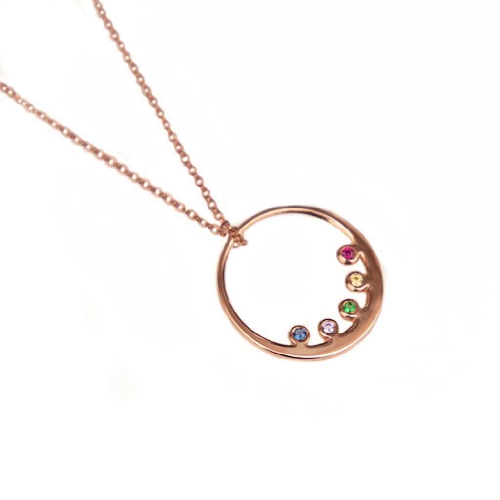 Minimalist Circle Birthstone Necklace – JOY by Corrine Smith