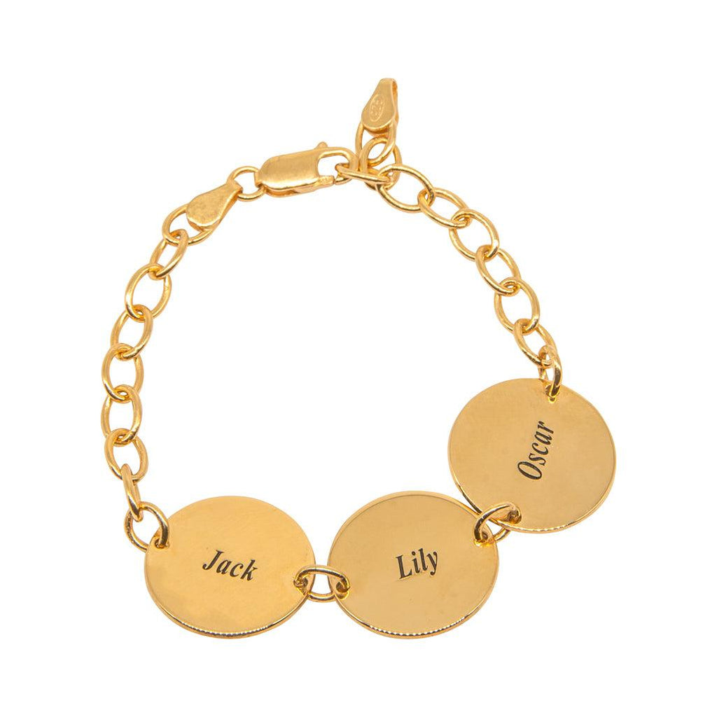 Name Triple Disc Bracelet - Anna Lou of London