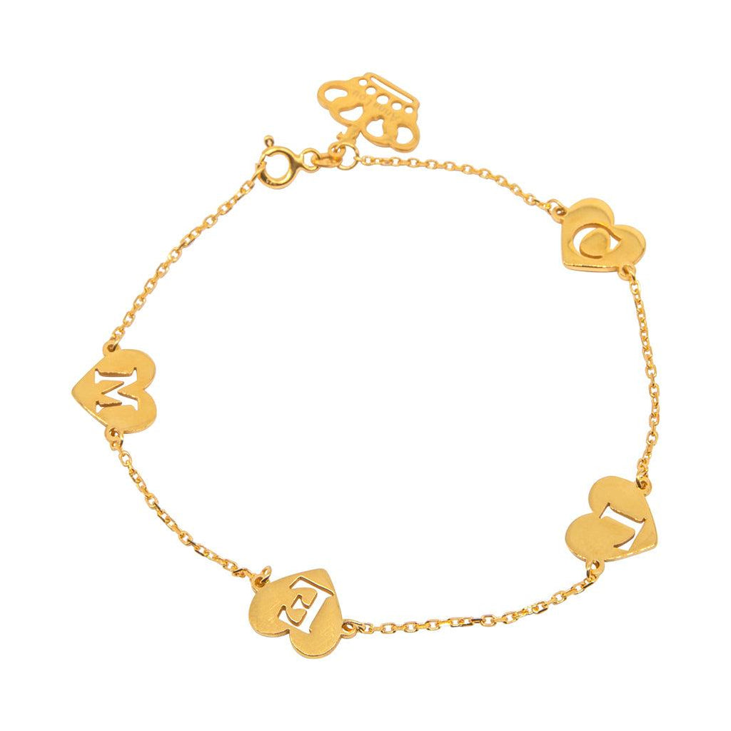 Heart Initial Charm Bracelet - Anna Lou of London