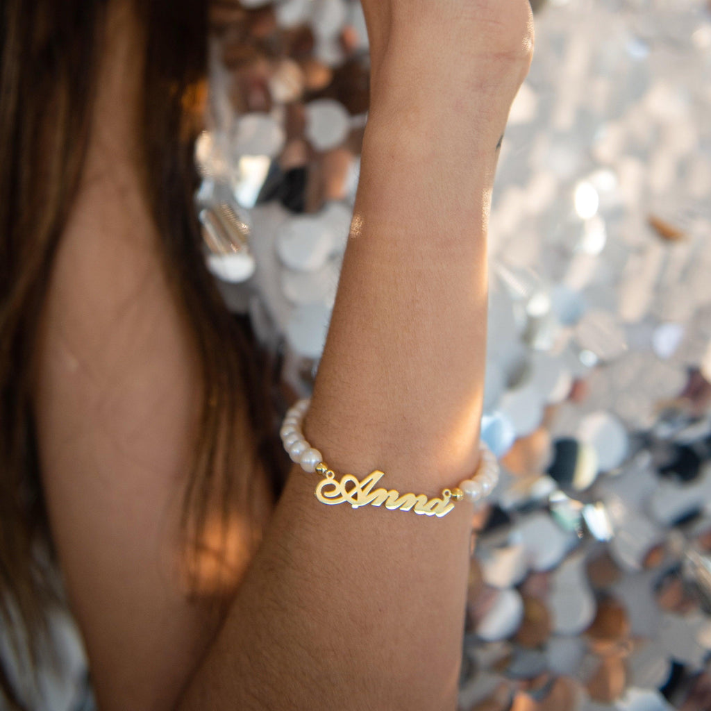 Audrey Pearl Name Bracelet - Anna Lou of London