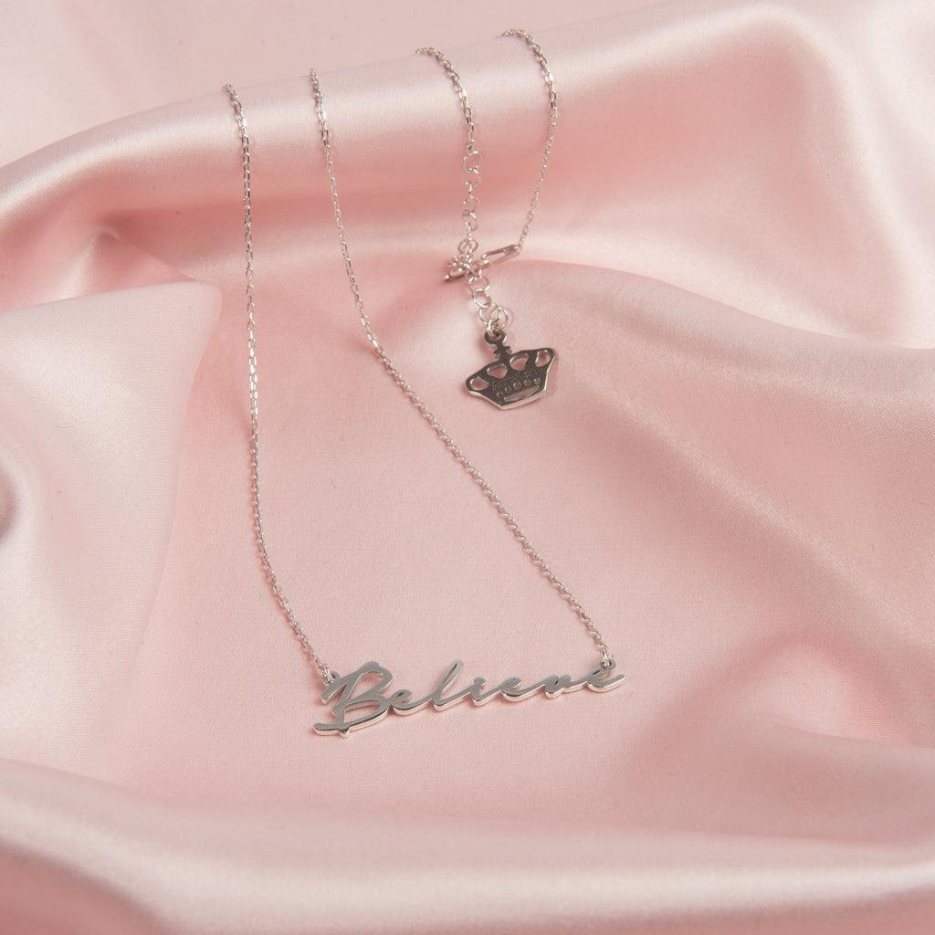 Believe Signature Handwriting Name Necklace - Anna Lou of London