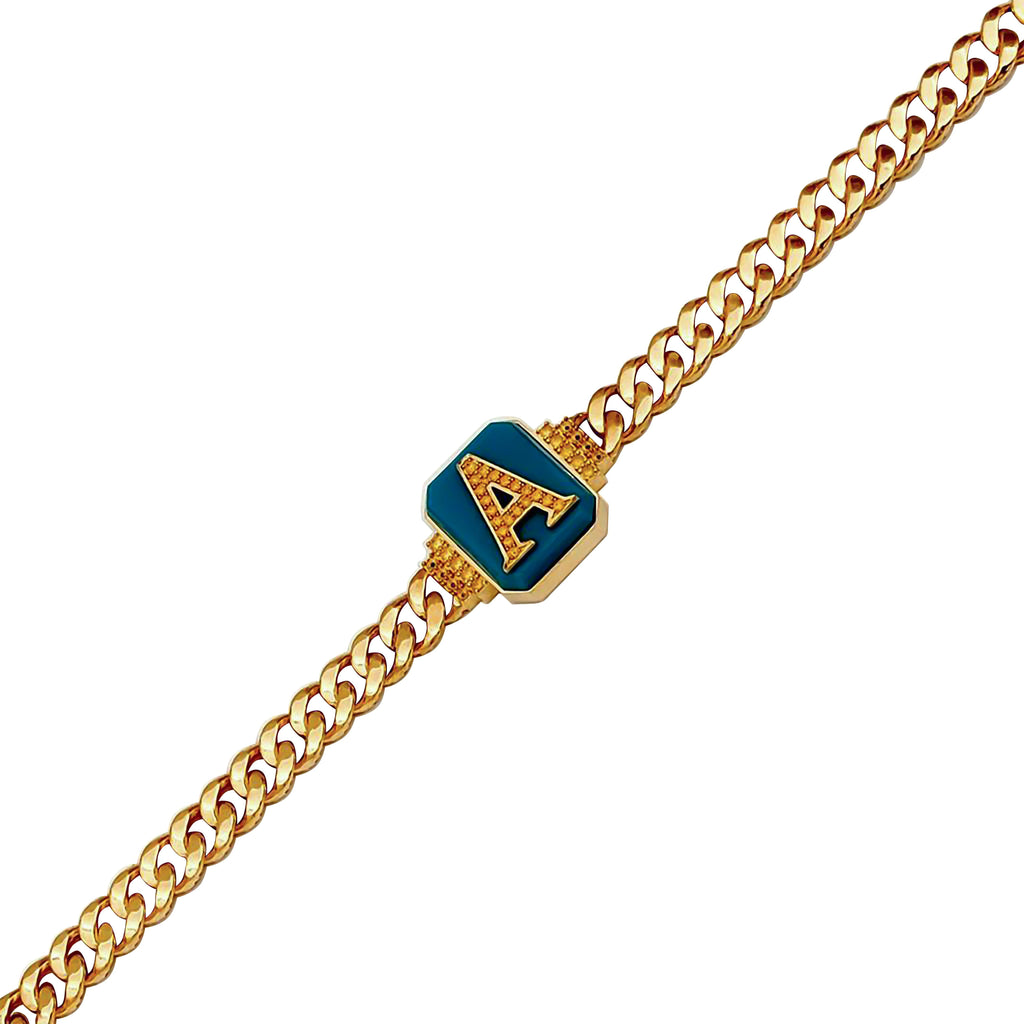 Enamel Chain Letter Bracelet - Anna Lou of London