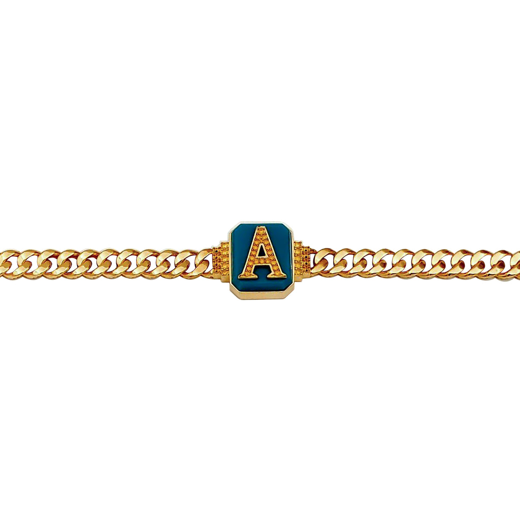 Enamel Chain Letter Bracelet - Anna Lou of London