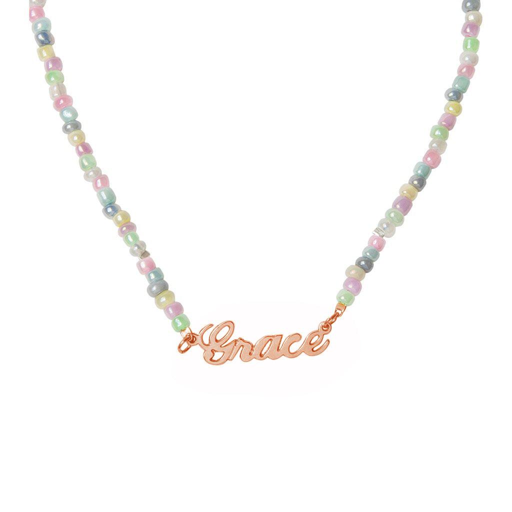 Pastel Beaded Name Necklace - Anna Lou of London