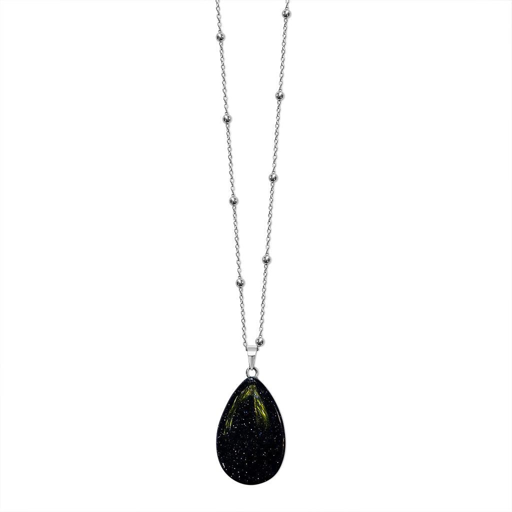 Blue Goldstone Pendant Necklace - Anna Lou of London