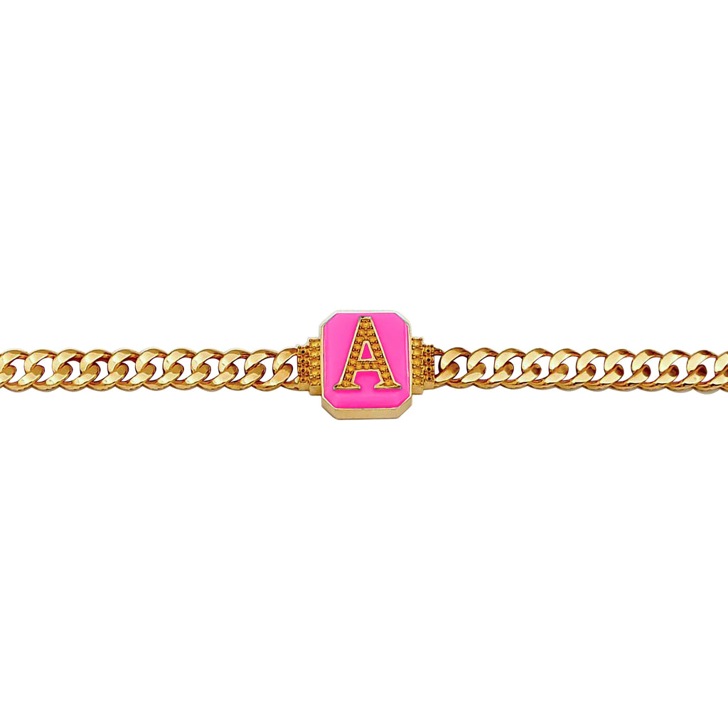 Enamel Chain Letter Bracelet - Anna Lou of London