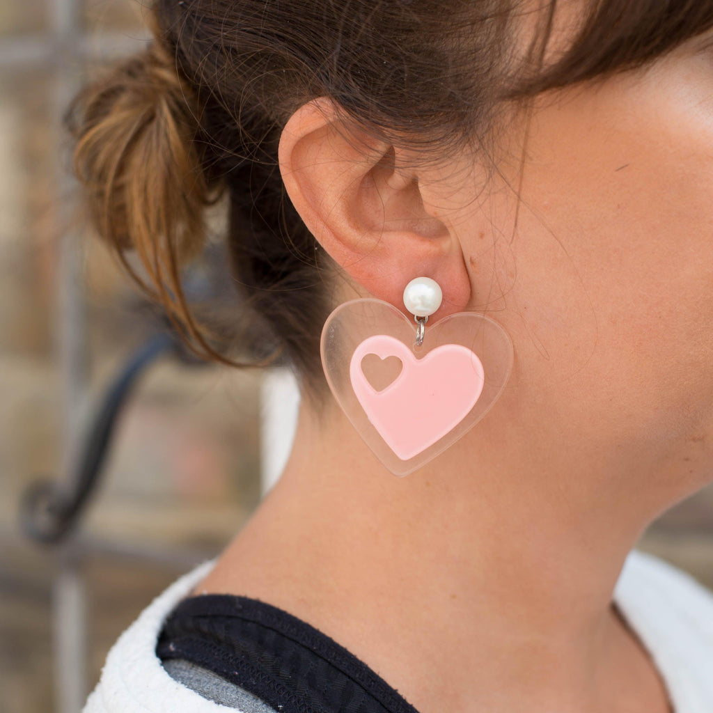 Translucent Heart Earrings - Anna Lou of London