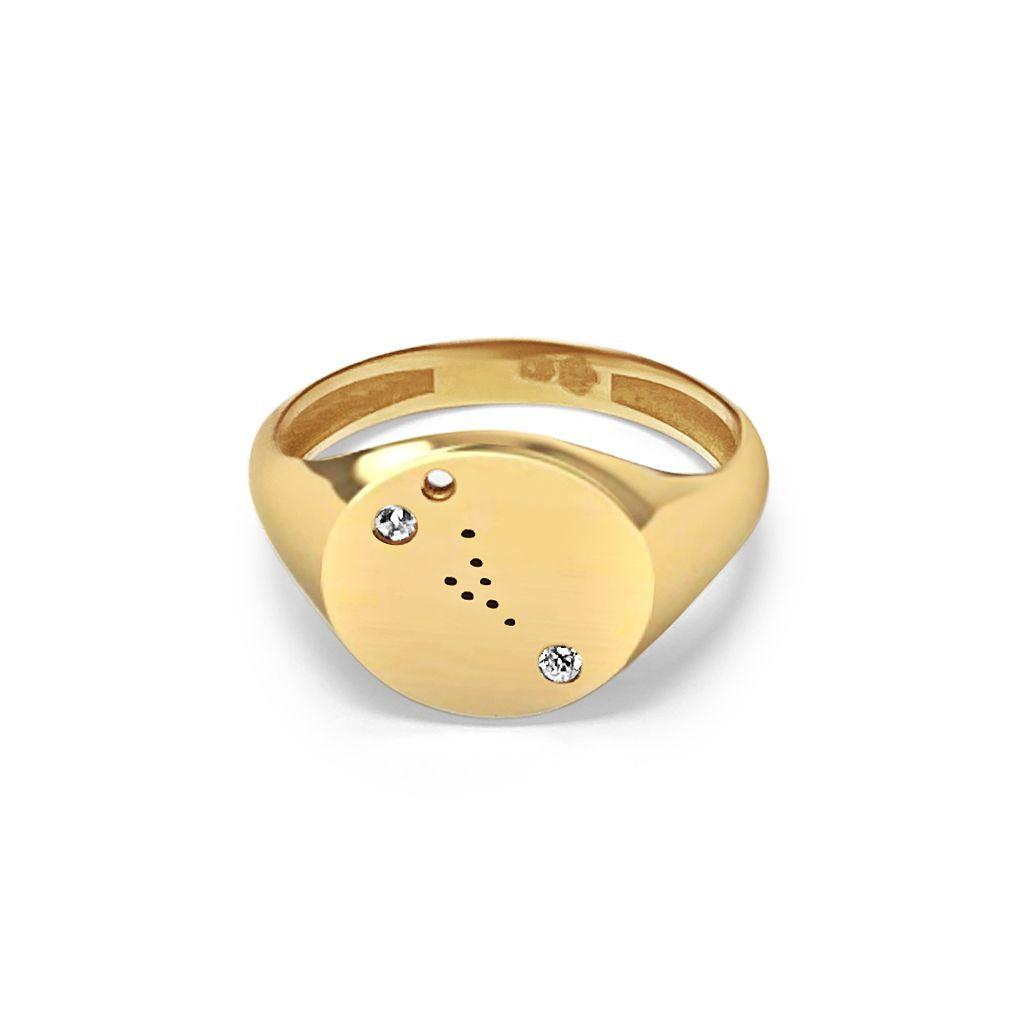 Personalised Zodiac Constellation Signet Ring - Anna Lou of London