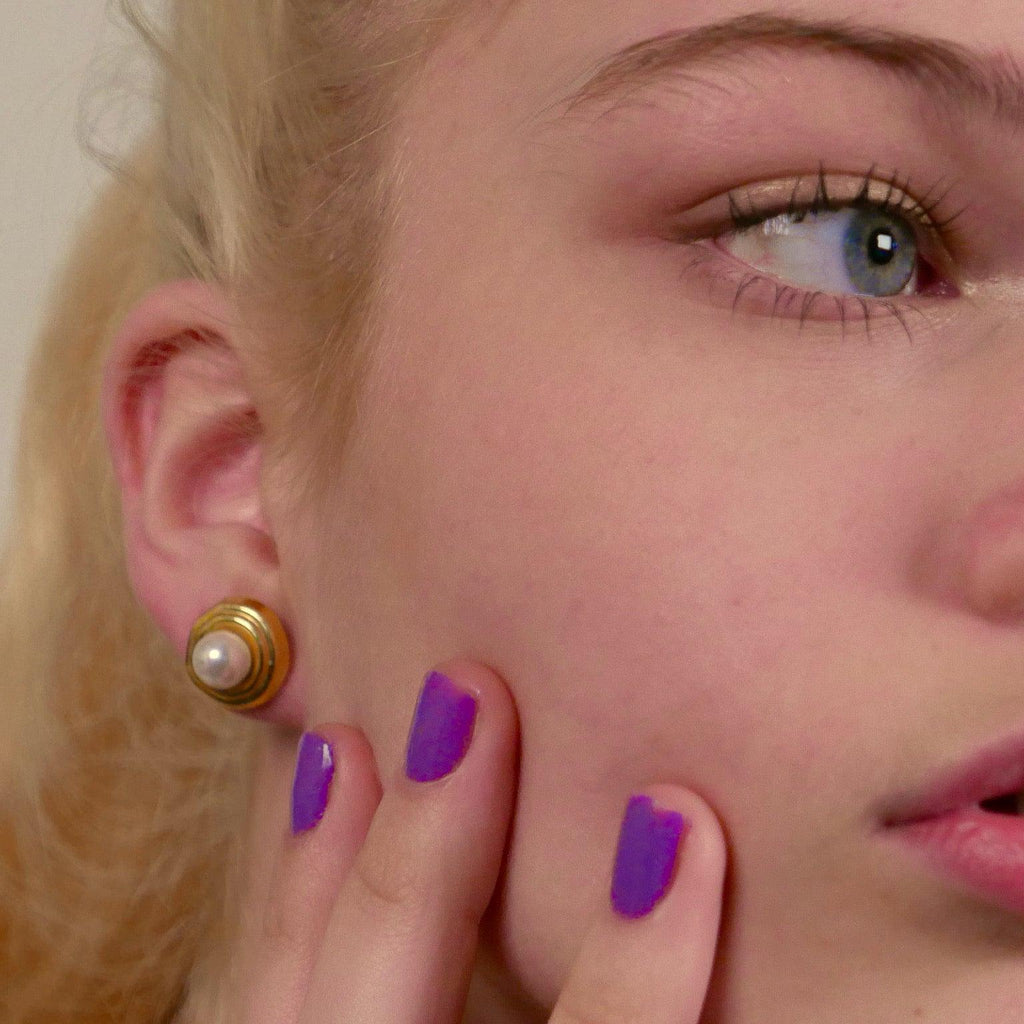 Clara Pearl Roped Stud Earrings - Anna Lou of London
