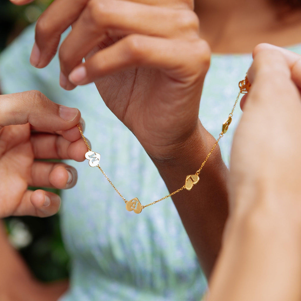 Heart Initial Charm Bracelet - Anna Lou of London