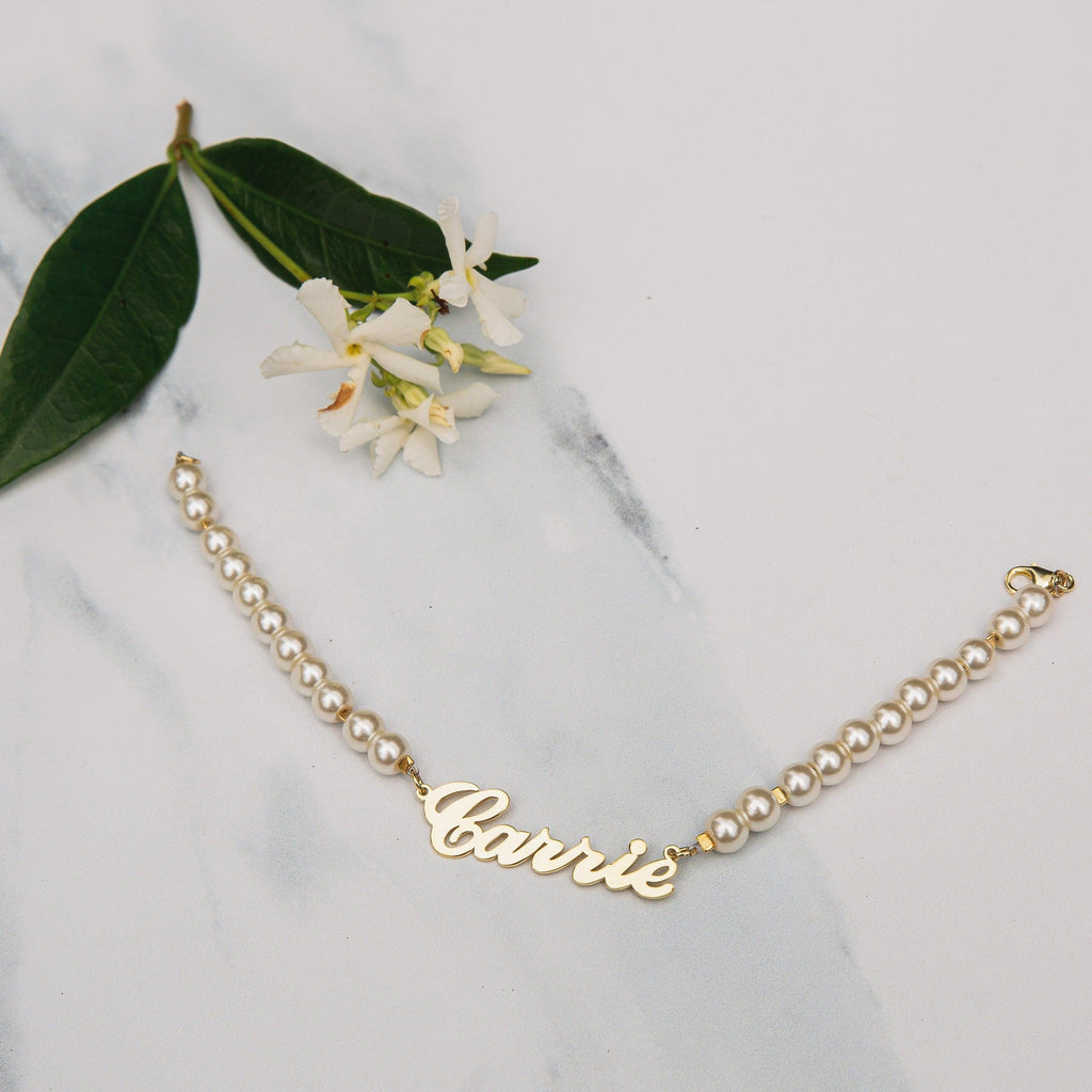 Audrey Pearl Name Bracelet - Anna Lou of London