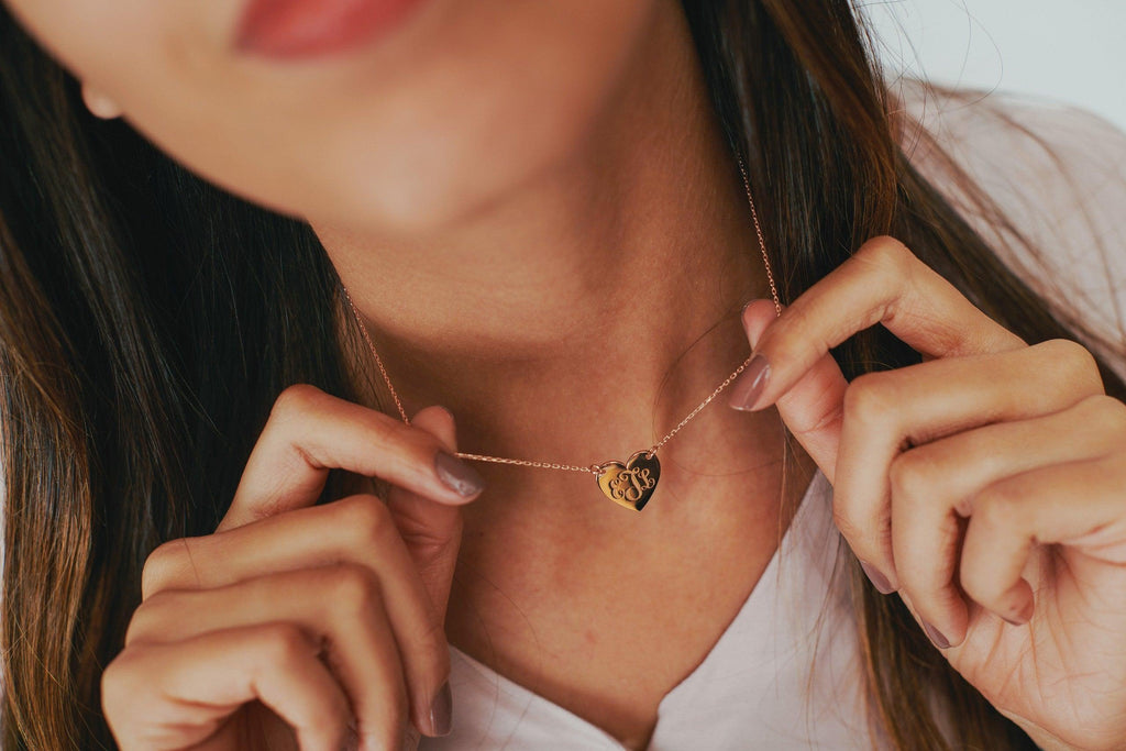 Heart Monogram Necklace - Anna Lou of London