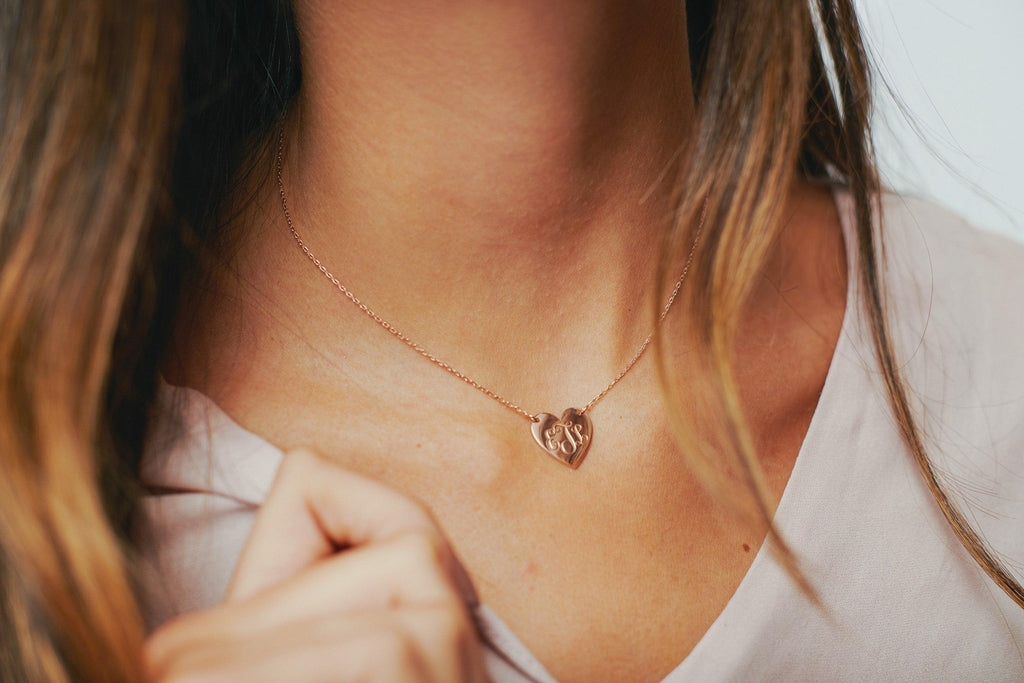 Heart Monogram Necklace - Anna Lou of London