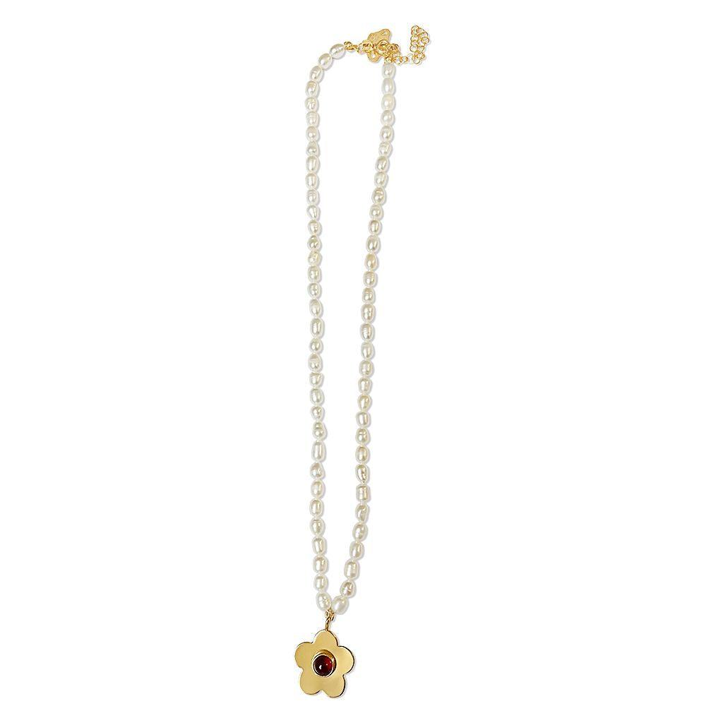 Pearl Birthstone Daisy Necklace - Anna Lou of London