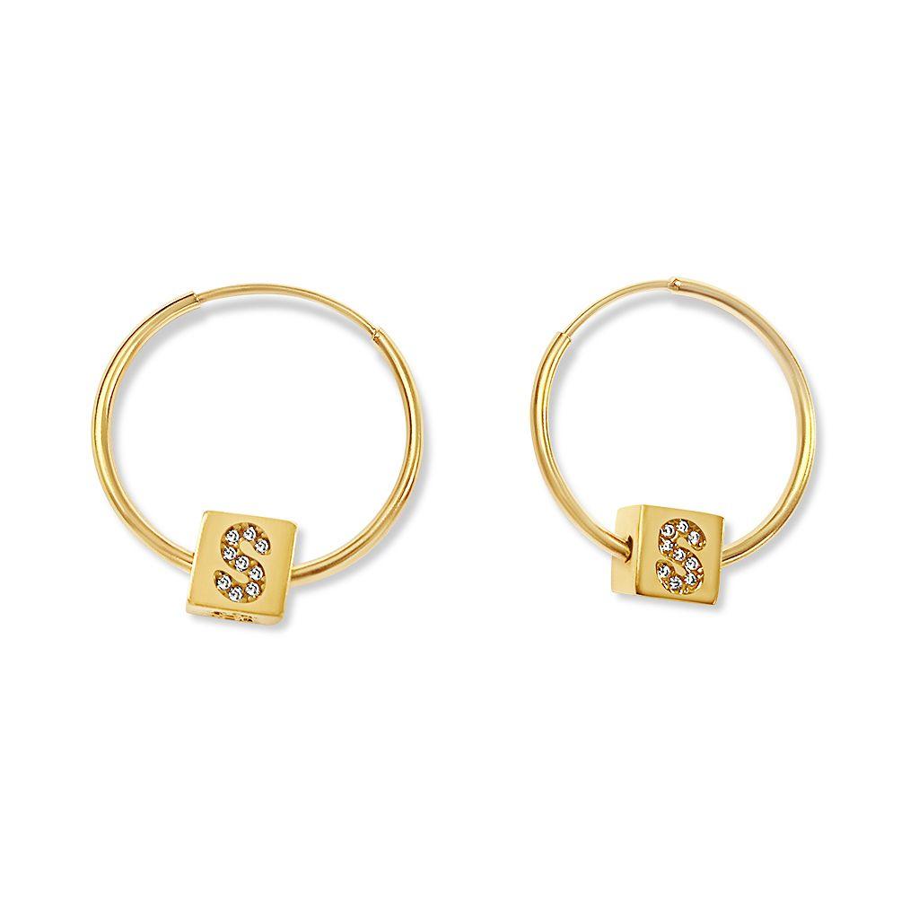 Cube Crystal Hoops - Anna Lou of London