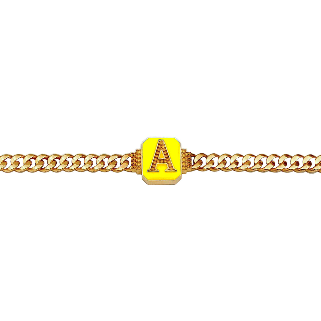 Enamel Chain Letter Bracelet - Anna Lou of London