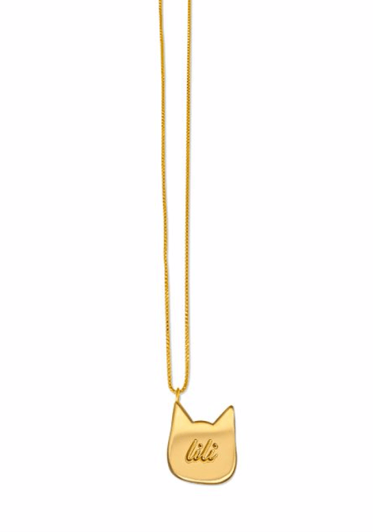 Rose gold cat necklace sale
