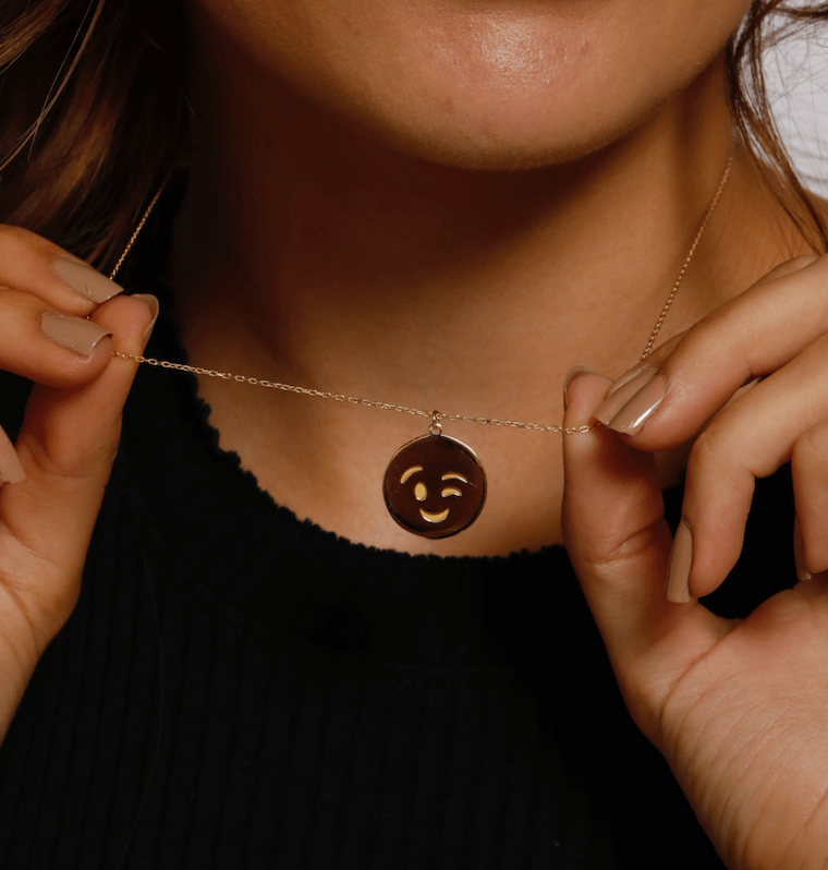 Wink Emoji Necklace - Anna Lou of London