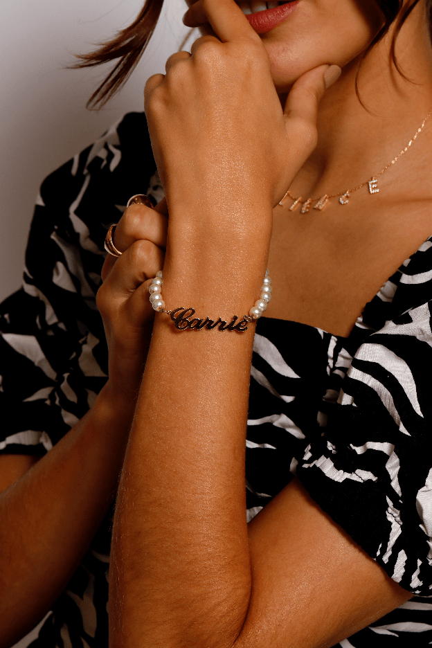 Audrey Pearl Name Bracelet - Anna Lou of London