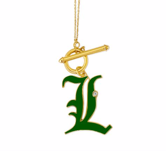 T-Bar Enamel Initial Necklace - Anna Lou of London