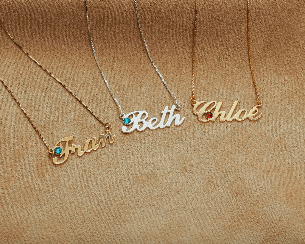 Name Birthstone Necklace - Anna Lou of London